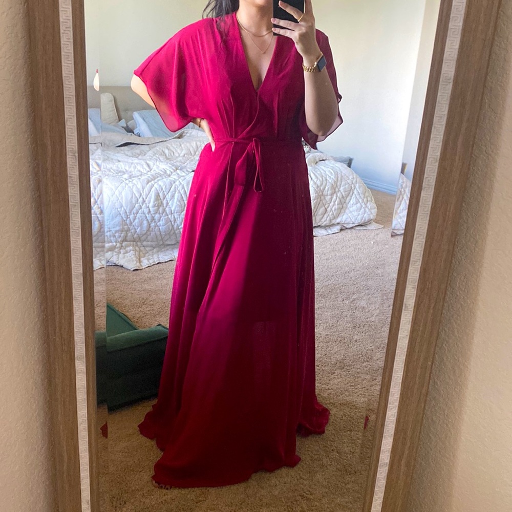 Burgundy bridesmaid dress